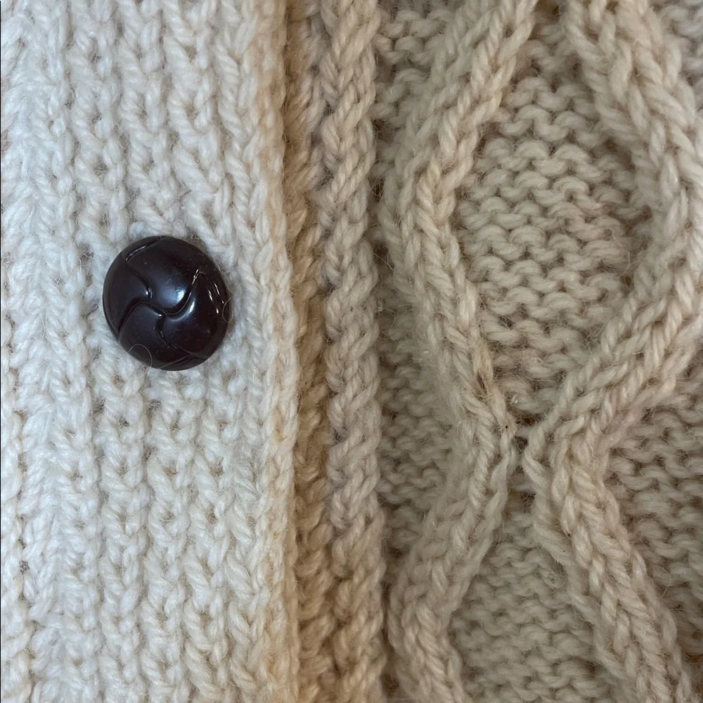 Boho Blarney Wollen Mills Pure Wool Traditional Aran Hand Knit Cardigan. - Picture 7 of 12